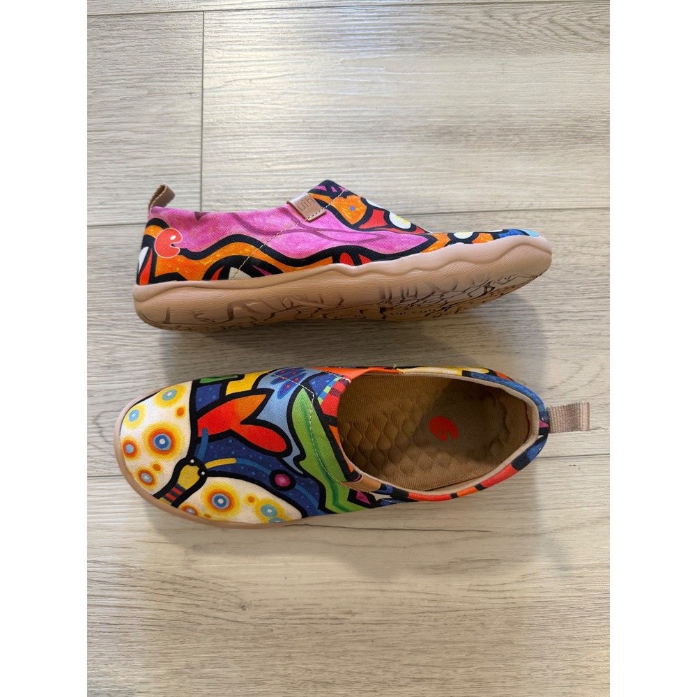 UIN Toledo Canvas Slip On Shoes Artsy Secret Garden Multi Color W0101043 US 8.5